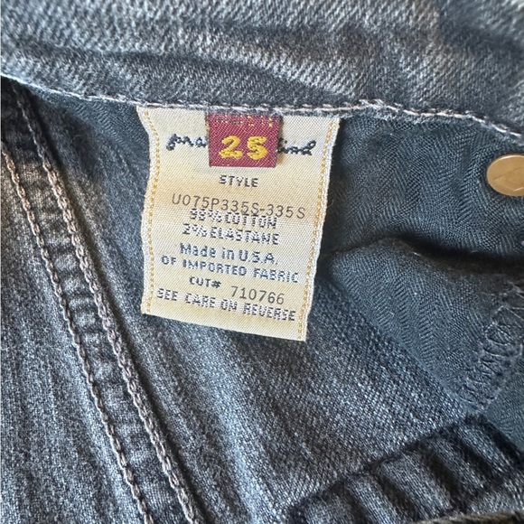 7 For All Mankind Vintage Black Distressed Denim Jeans Size 25 Womens - Picture 10 of 10